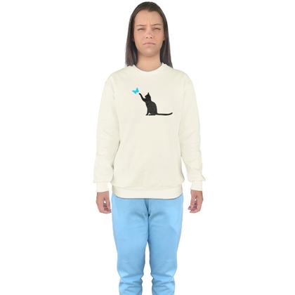 Imagem de Conjunto de Moletom Feminino Blusa Sem Capuz e Calça Jogger Estampado