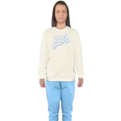 Imagem de Conjunto de Moletom Feminino Blusa Sem Capuz e Calça Jogger Estampado