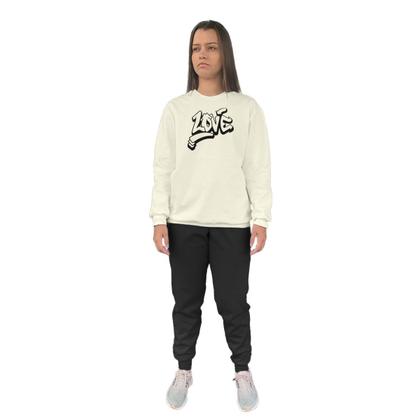 Imagem de Conjunto de Moletom Feminino Blusa Sem Capuz e Calça Jogger Estampado