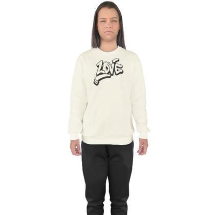 Imagem de Conjunto de Moletom Feminino Blusa Sem Capuz e Calça Jogger Estampado