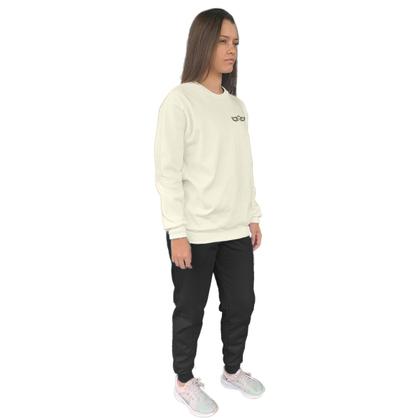 Imagem de Conjunto de Moletom Feminino Blusa Sem Capuz e Calça Jogger Estampado