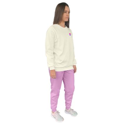Imagem de Conjunto de Moletom Feminino Blusa Sem Capuz e Calça Jogger Estampado