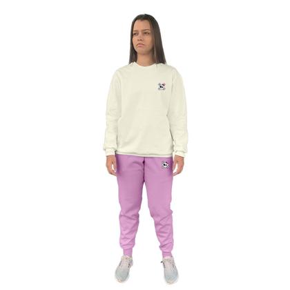 Imagem de Conjunto de Moletom Feminino Blusa Sem Capuz e Calça Jogger Estampado