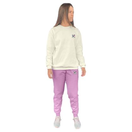 Imagem de Conjunto de Moletom Feminino Blusa Sem Capuz e Calça Jogger Estampado