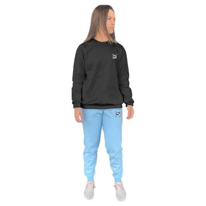 Imagem de Conjunto de Moletom Feminino Blusa Sem Capuz e Calça Jogger Estampado