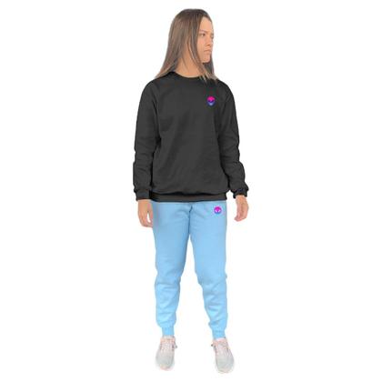 Imagem de Conjunto de Moletom Feminino Blusa Sem Capuz e Calça Jogger Estampado