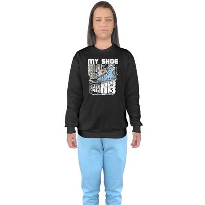 Imagem de Conjunto de Moletom Feminino Blusa Sem Capuz e Calça Jogger Estampado