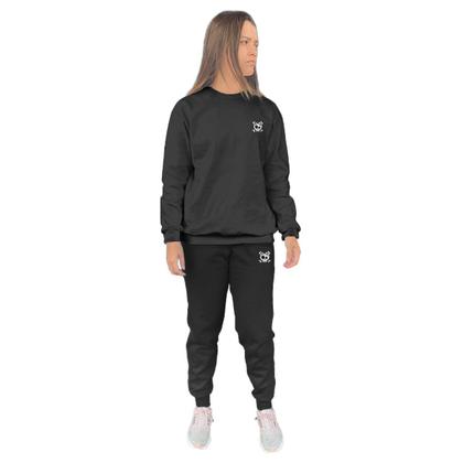 Imagem de Conjunto de Moletom Feminino Blusa Sem Capuz e Calça Jogger Estampado