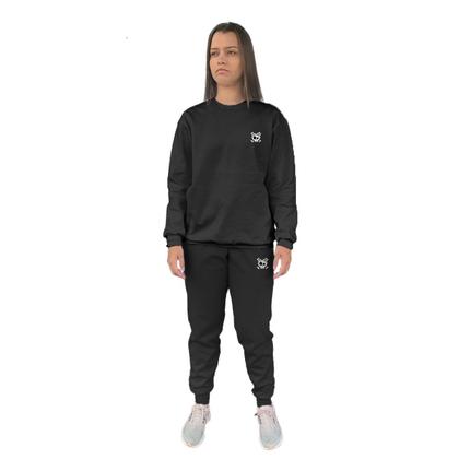 Imagem de Conjunto de Moletom Feminino Blusa Sem Capuz e Calça Jogger Estampado