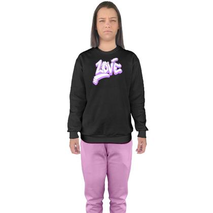 Imagem de Conjunto de Moletom Feminino Blusa Sem Capuz e Calça Jogger Estampado