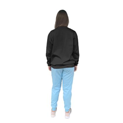 Imagem de Conjunto de Moletom Feminino Blusa Sem Capuz e Calça Jogger Liso
