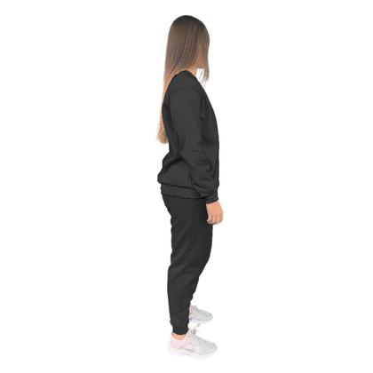 Imagem de Conjunto de Moletom Feminino Blusa Sem Capuz e Calça Jogger Liso