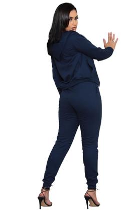 Imagem de Conjunto de moletom feminino Canguru Agasalho Blusa e calça de frio