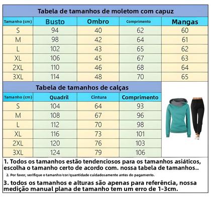 Imagem de Conjunto De Moletom Feminino De Inverno Quente Em Duas Peças Com Capuz E Calças Para Corrida E