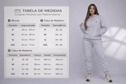 Imagem de Conjunto de Moletom Feminino Tradicional - Moletom Feminino Blusa de Frio e Calça P ao GG