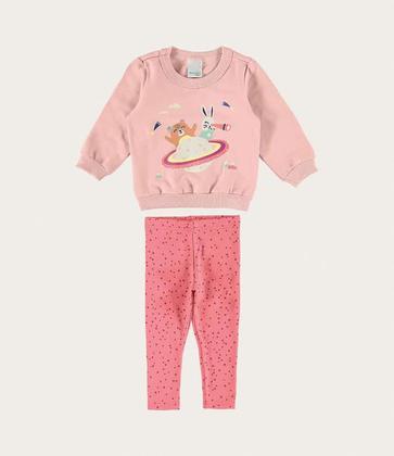 Imagem de Conjunto de Moletom Infantil Menina Blusão Moletom Flanelado e Calça Malwee Kids