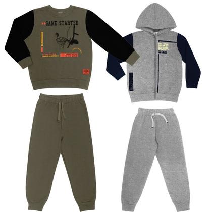 Imagem de Conjunto de Moletom Infantil Menino de Inverno