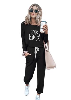 Imagem de Conjunto de Moletom PRETTYGARDEN Feminino Blusa Manga Longa e Calça Jogger P
