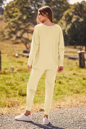 Imagem de Conjunto de Moletom PRETTYGARDEN XXL em Malha Canelada Manga Longa Verde Khaki
