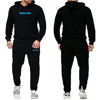 Imagem de Conjunto de Moletom Relaxado Blusa DE Frio Com Capuz E Calça Flanelada