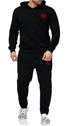 Imagem de Conjunto de Moletom Relaxado Blusa E Calça Masculina Flanelado