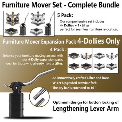 Imagem de Conjunto de movimentação de móveis ONEON Furniture Mover Pro com 4 bonecos