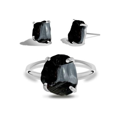 Imagem de Conjunto de Obsidiana Negra