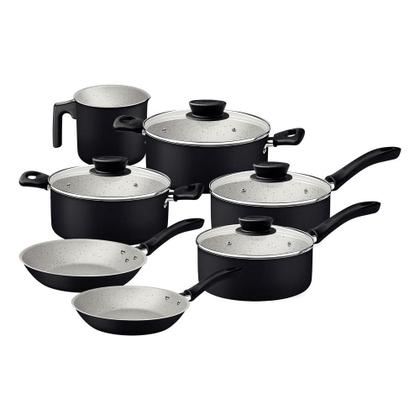 Imagem de Conjunto de Panela com 7 Peças Antiaderente Linz Tramontina Preta