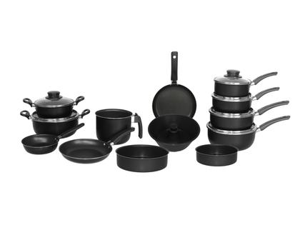 Imagem de Conjunto de Panelas 13 Peças Antiaderente Preto Tampa de Vidro