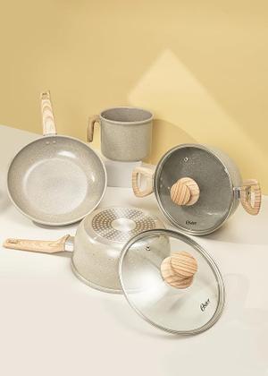 Imagem de Conjunto de panelas 4 peças com revestimento cerâmico marble edition cinza dust