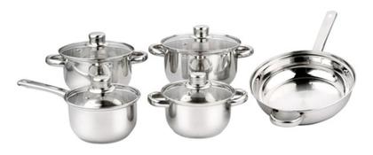 Imagem de Conjunto De Panelas 5 Pcs Inox C/Tampa De Vidro Wincy