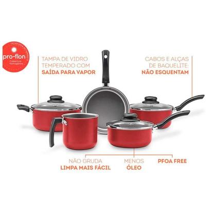 Imagem de Conjunto De Panelas 5 Peças Ruby Brinox Vermelho