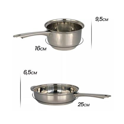 Imagem de Conjunto De Panelas 5 Peças Wincy Em Inox Com Tampa de Vidro