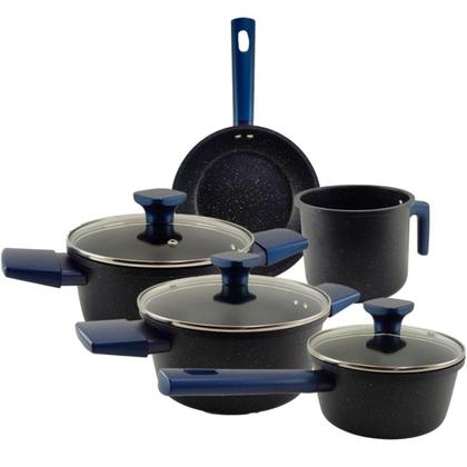 Imagem de Conjunto De Panelas Antiaderentes Com Cor Azul Um Presente Para Amigo Secreto Pronta Entrega