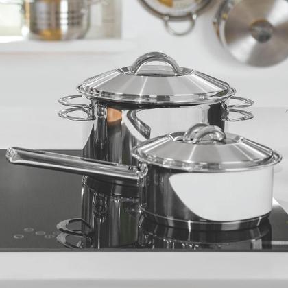 Imagem de Conjunto De Panelas Caçarolas Inox Solar Fundo Triplo Indução ø 16cm Pit4 E Pit7 - Tramontina