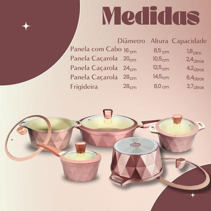 Imagem de Conjunto de Panelas Cerâmica Antiaderente Indução Diamond