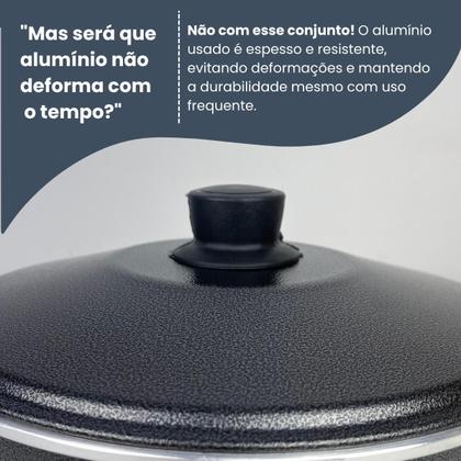 Imagem de Conjunto de Panelas com 3 Caçarolas e 1 Canecão Fervedor em Alumínio PFOA PTFE Free Várias Cores