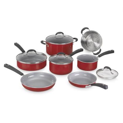 Imagem de Conjunto De Panelas Cuisinart Antiaderente Ceramica Xt Vermelho 11 Peças 54C-11R