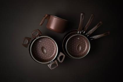 Imagem de Conjunto de Panelas D'ITÁLIA 10 peças Disegno Marrom Teflon