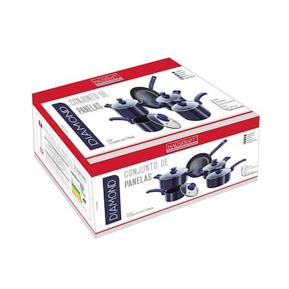 Imagem de Conjunto De Panelas Diamond Azul Com 5 Pçs Antiaderente
