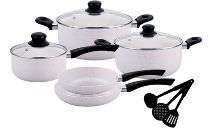 Imagem de Conjunto De Panelas e Caçarolas Antiaderente com Revestimento Cerâmica 11 Peças Sem Óleo