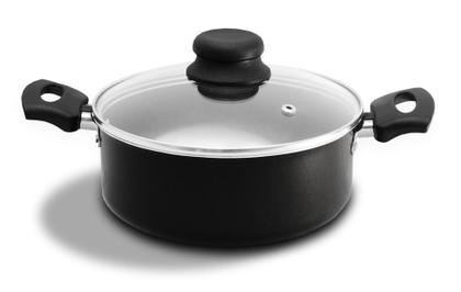 Imagem de Conjunto De Panelas e Caçarolas Preto Teflon Antiaderente 5 Peças