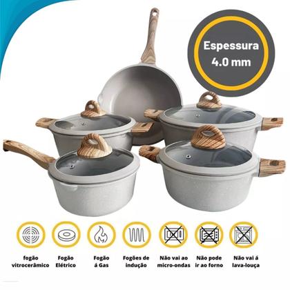 Imagem de Conjunto De Panelas Em Cerâmica Com Cor Azul Perfeito Para Presente De Amigo Secreto Entrega Rápida