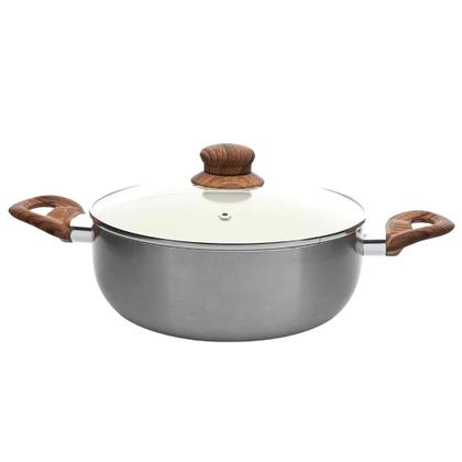 Imagem de Conjunto de Panelas Indução Cerâmica Antiaderente New York Cabo Silicone 3 Peças Casambiente