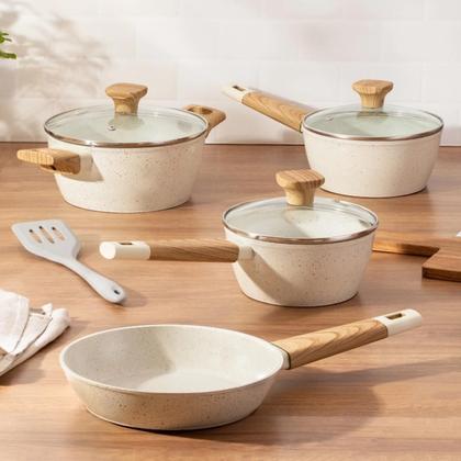 Imagem de Conjunto de Panelas Indução Studio Cook 5 Peças Mármol 9453 Mimo Style