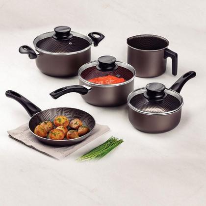 Imagem de Conjunto De Panelas Paris 5 Peças Em Alumínio Antiaderente Chumbo - Tramontina 28599601