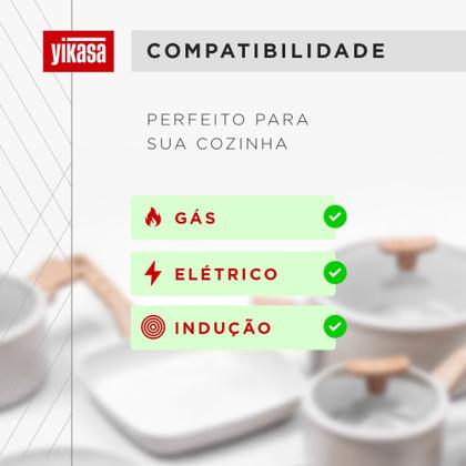 Imagem de Conjunto de Panelas Premium com Revestimento em Mármore - Antiaderente e Resistente a Arranhões - 11 Peças - Cor Vanilla