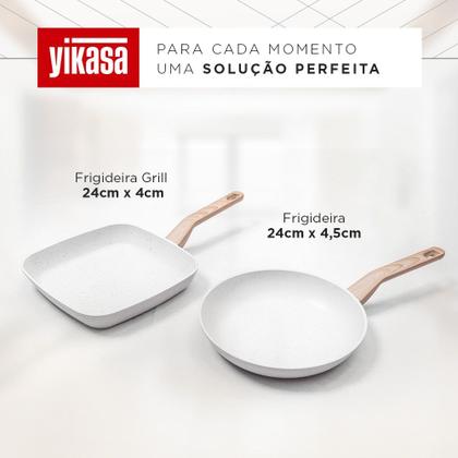 Imagem de Conjunto de Panelas Premium com Revestimento em Mármore - Antiaderente e Resistente a Arranhões - 11 Peças - Cor Vanilla