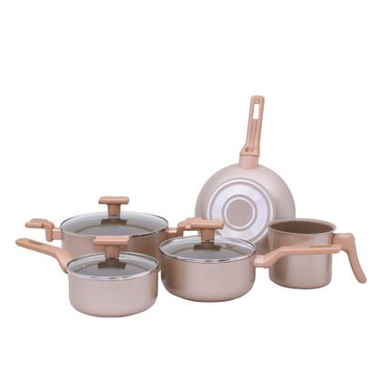 Imagem de Conjunto De Panelas Sartin Champagne 5 Peças Cerâmica Mimo Style