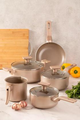 Imagem de Conjunto De Panelas Sartin Champagne 5 Peças Cerâmica Mimo Style